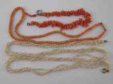 Appraisal: A mixed lot comprising a three string seed pearl necklace