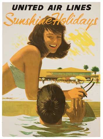 Appraisal: STAN GALLI - SUNSHINE HOLIDAYS UNITED AIR LINES x inches