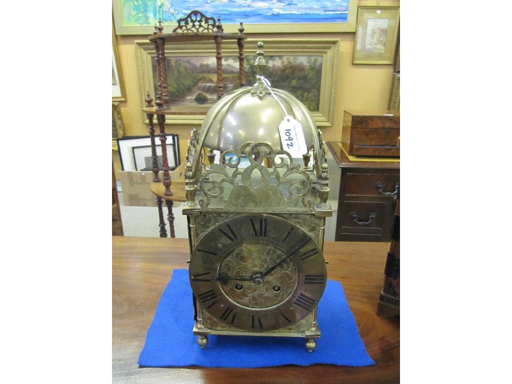 Appraisal: Brass lantern style mantel clock