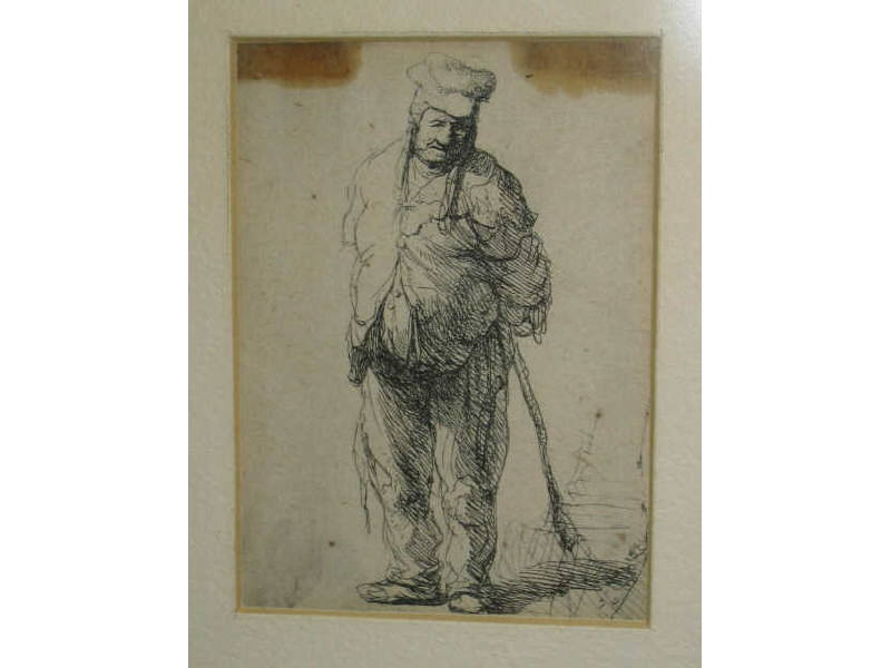 Appraisal: REMBRANDT H VAN RIJN DUTCH - PEASANT WITH HIS HANDS