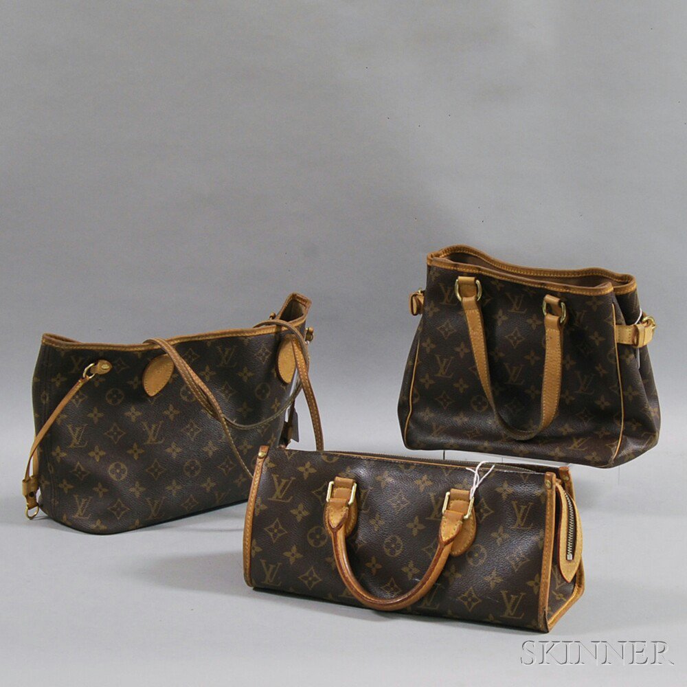 Appraisal: Three Louis Vuitton Monogrammed Leather Handbags Estimate - small tears