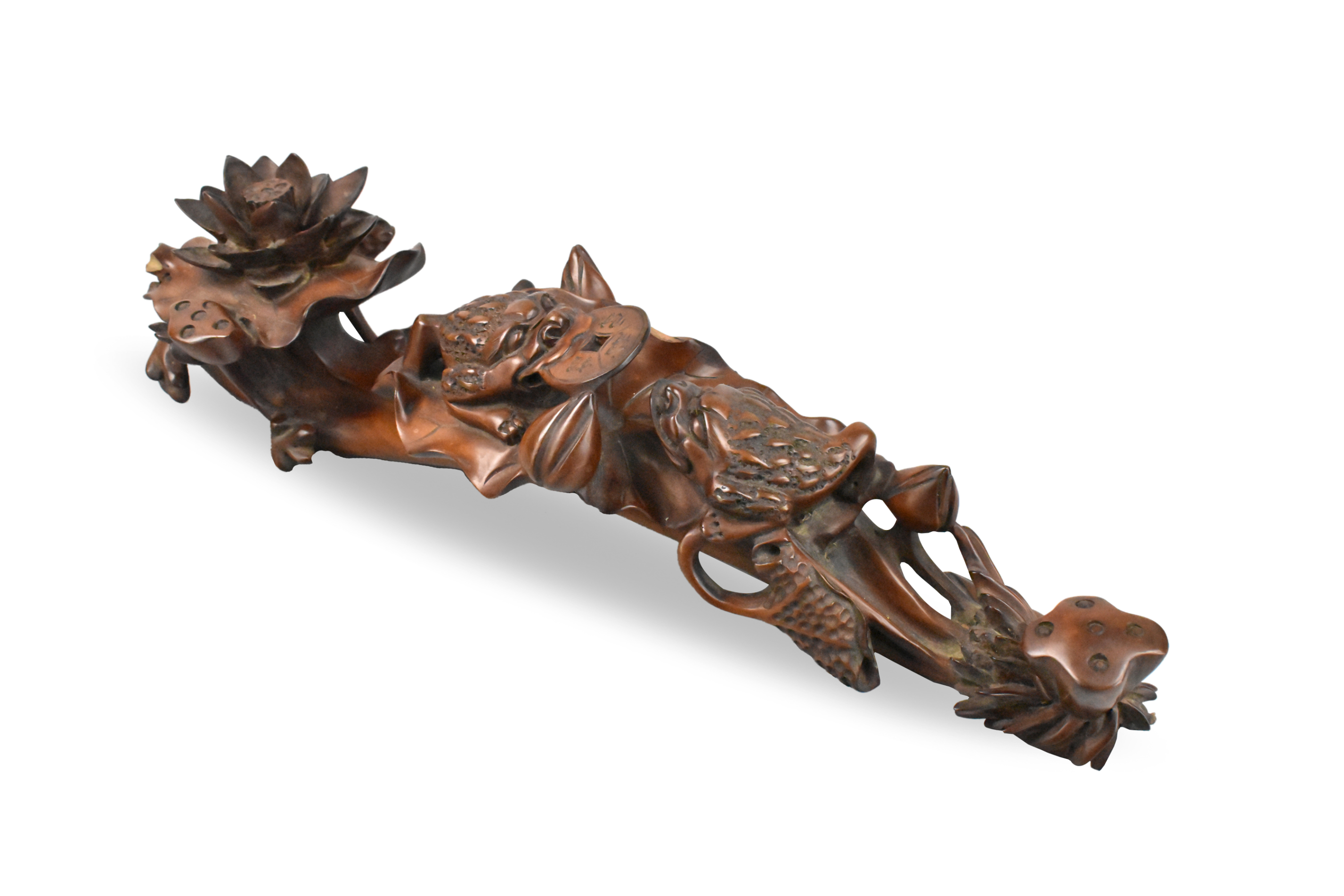 Appraisal: A Chinese Huang Yang wood carved scepter The scepter is