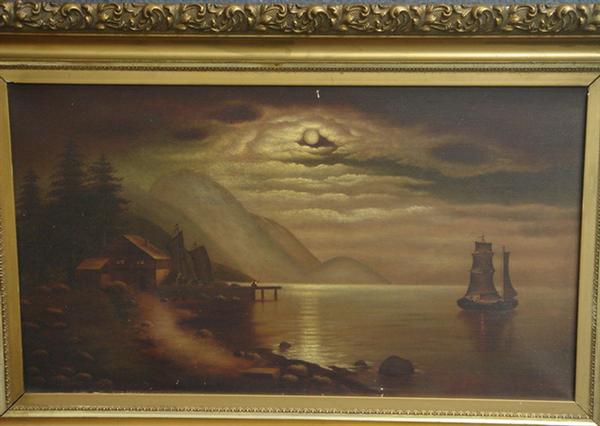 Appraisal: Hudson Valley School th th c x o c Moonlit