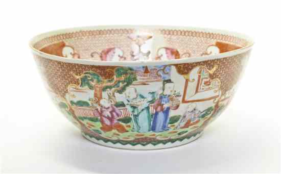 Appraisal: A Chinese Export Bowl the exterior decorated with figures the