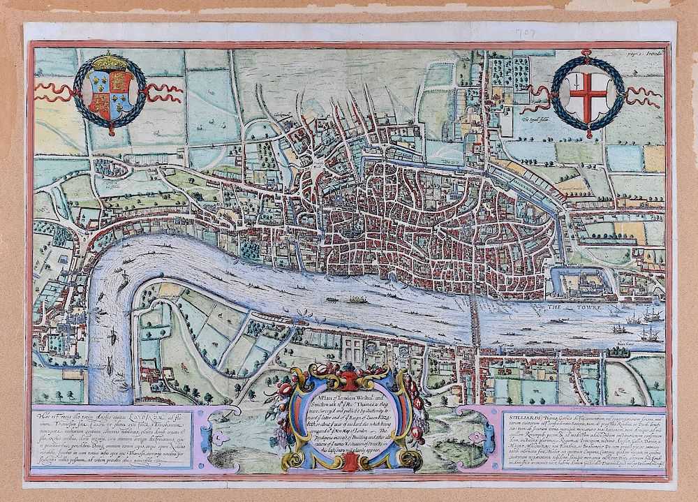 Appraisal: Hatton ed Braun Hogenberg Map of London Edward Hatton ca