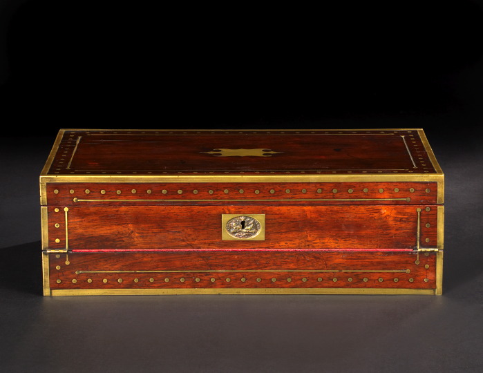 Appraisal: Fine Large English Brass-Mounted and -Inlaid Rosewood Lap Desk third