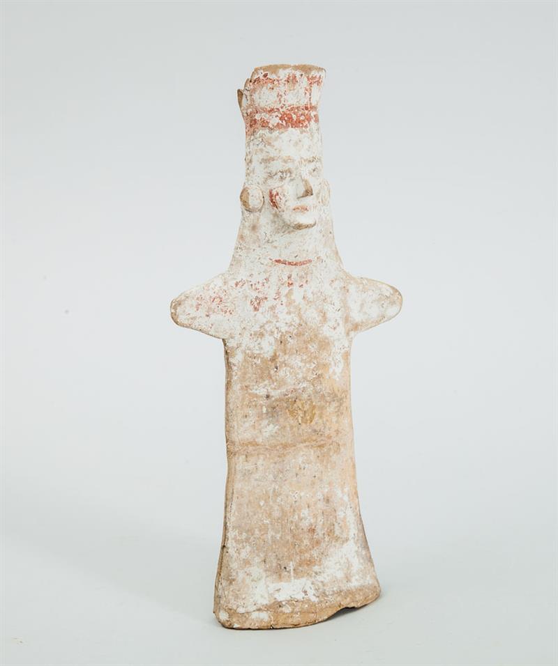 Appraisal: BOEOTIAN TERRACOTTA VOTIVE FIGURE With outstretched arms red highlights on