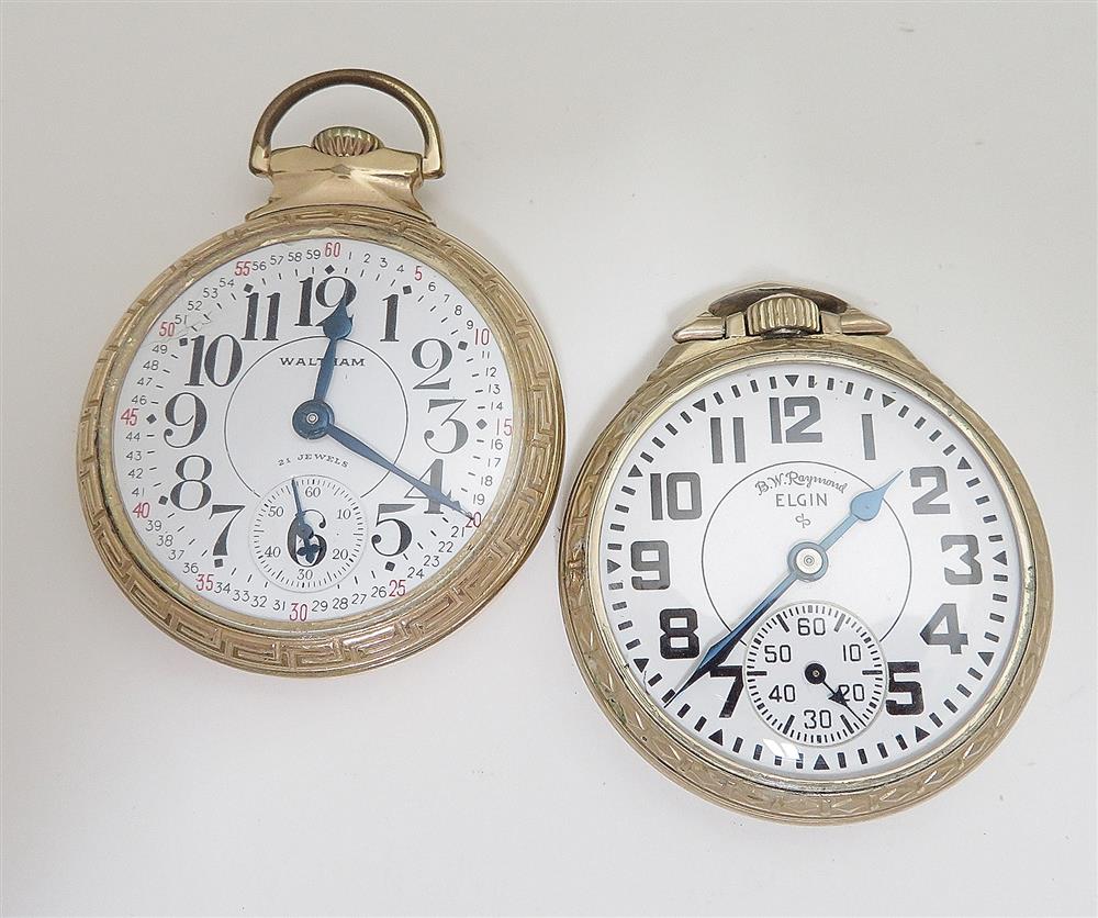 Appraisal: Waltham and Elgin open-face pocket watches Waltham -jewel H Elgin