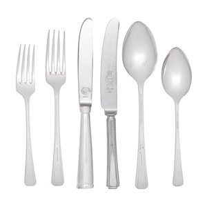 Appraisal: A Contemporary English Silver-Plate Flatware Service th Century each marked