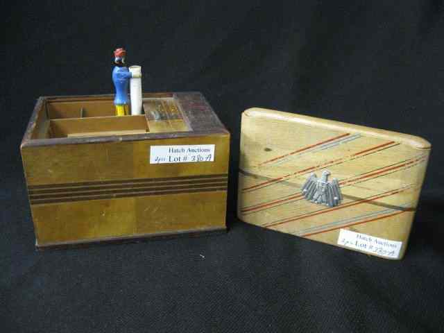 Appraisal: Cigarette Cases one with eagle crest other a mechanical box