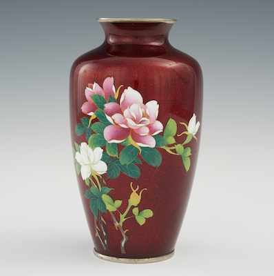 Appraisal: A Cloisonne Tomei Shippo Vase th Century White and pink