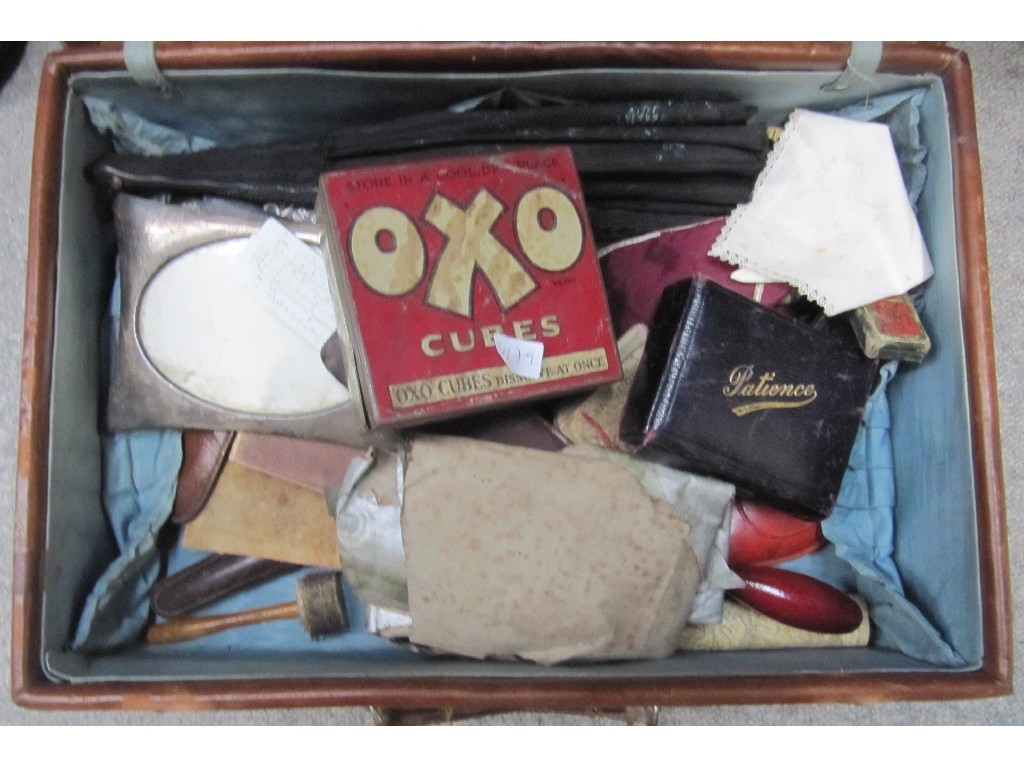 Appraisal: Suitcase of miscellania - Oxo tin etc