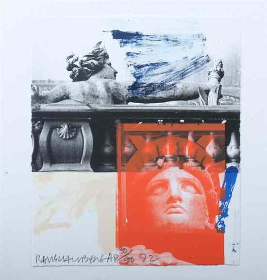 Appraisal: ROBERT RAUSCHENBERG American - FOR FERRARO signed numbered AP and