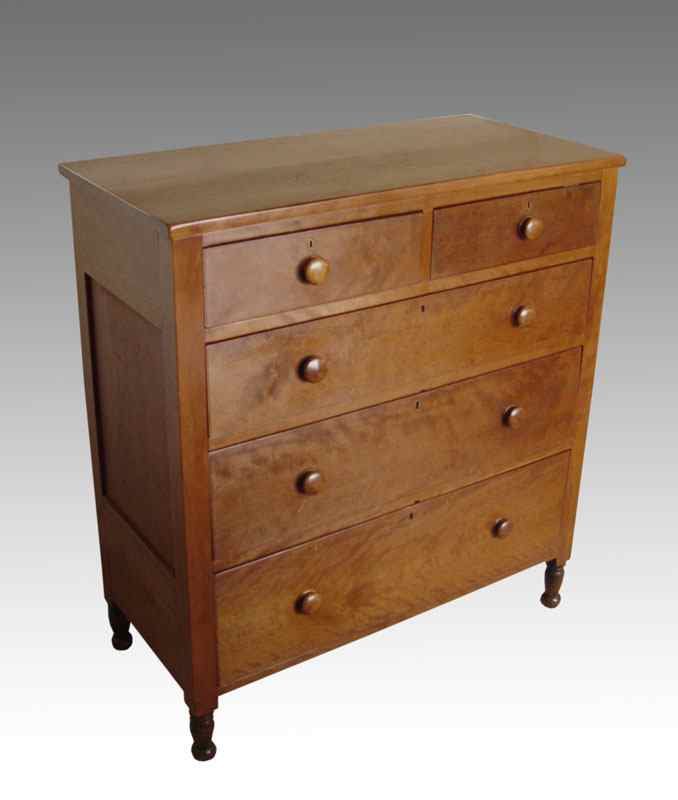 Appraisal: th C AMERICAN COUNTRY CHEST Two small drawers over three