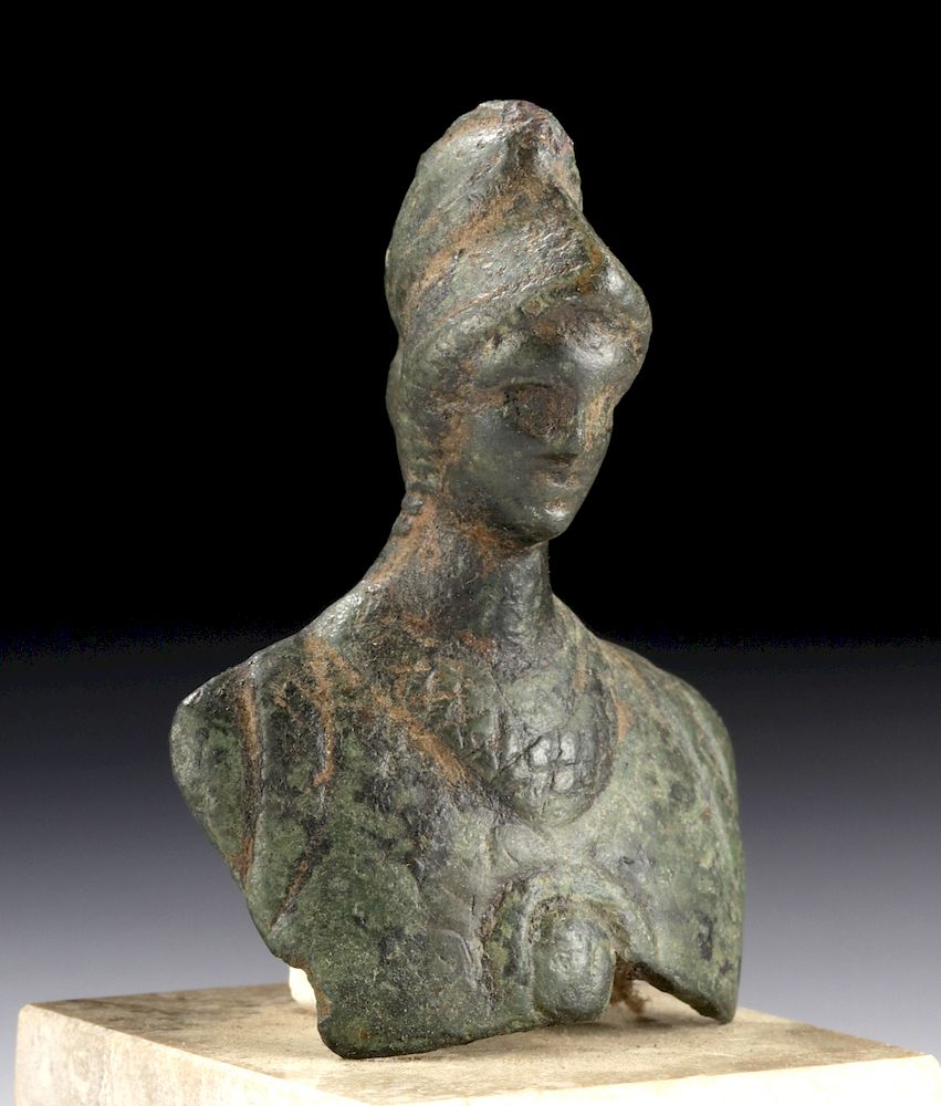 Appraisal: Roman Bronze Bust of Minerva Roman Imperial Period ca st