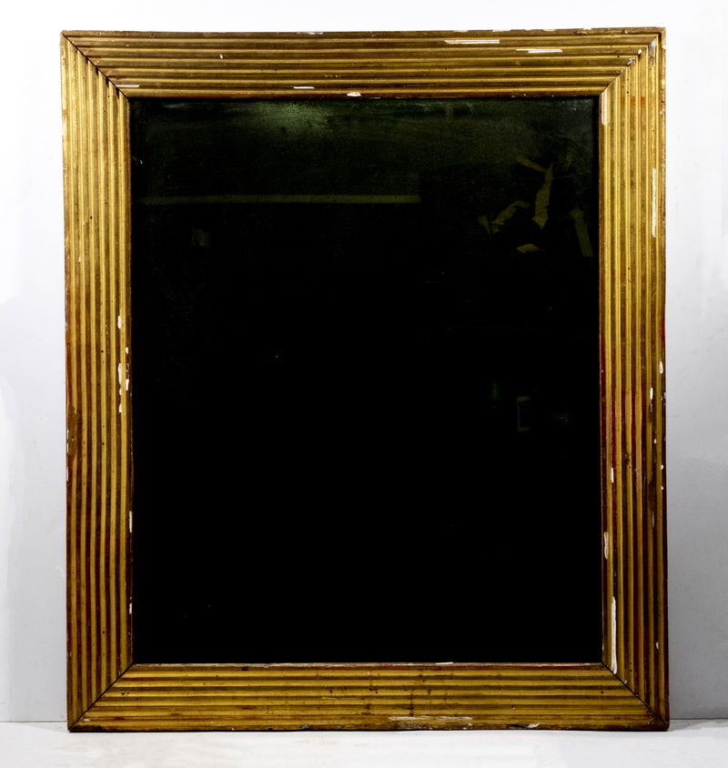 Appraisal: LARGE GOLD FRAMED OVERMANTEL MIRROR American Federal Period Fluted Giltwood