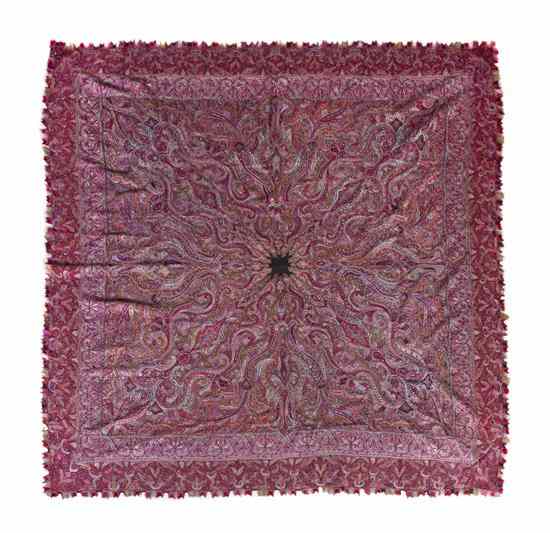 Appraisal: A Woven Paisley Shawl having a central black medallion with