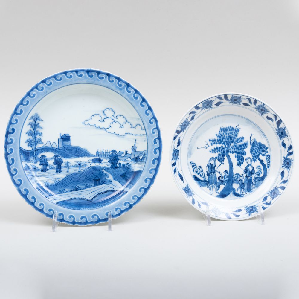 Appraisal: Chinese Export Porcelain Dish and an Asian Export Porcelain Plate