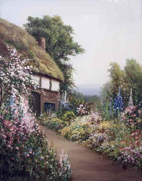 Appraisal: Reginald Daniel Sherrin - - Gouache - Country cottage garden