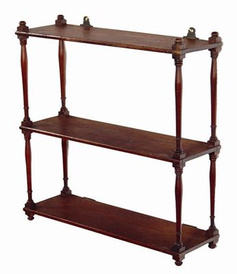 Appraisal: A set of Victorian mahogany hanging wall shelves with turned