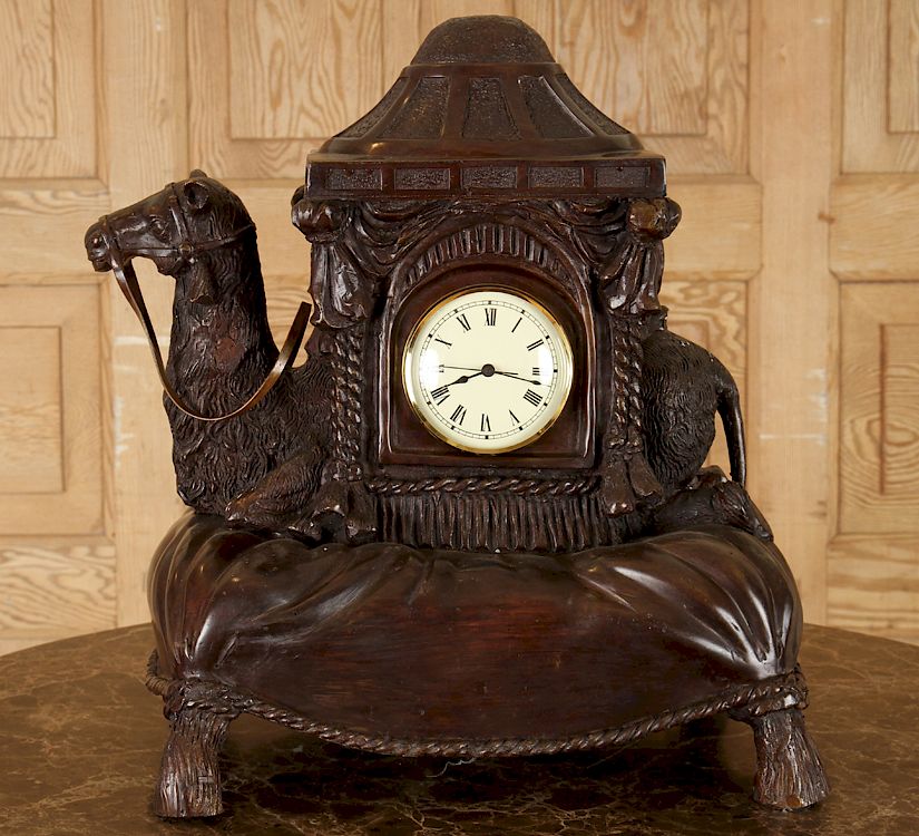 Appraisal: MAITLAND SMITH CAST BRONZE CAMEL FORM CLOCK A cast bronze