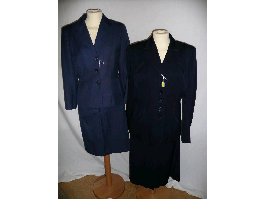 Appraisal: Marshall Field Co' vintage lady's suit in navy two top