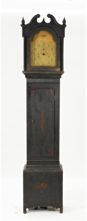 Appraisal: EARLY SETH THOMAS TOLE PAINTED TALL CASE CLOCK Connecticut Early