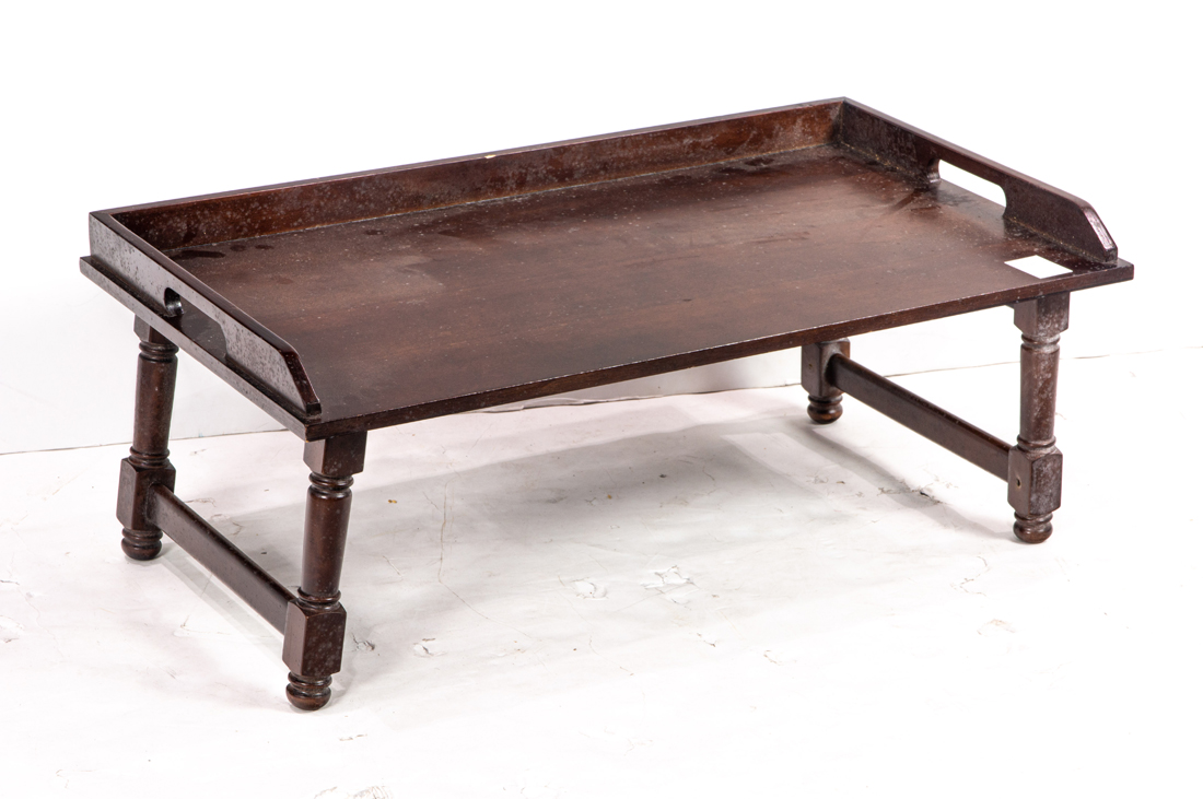 Appraisal: MAHOGANY TRAY WITH HANDLES Mahogany tray with handles l