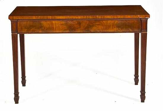 Appraisal: Regency mahogany console table circa rectangular top above conforming frieze