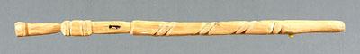 Appraisal: Folk art cane carved cedar with applied marbles one rhinestone