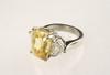 Appraisal: LADY'S RING - Platinum and natural yellow sapphire ring with