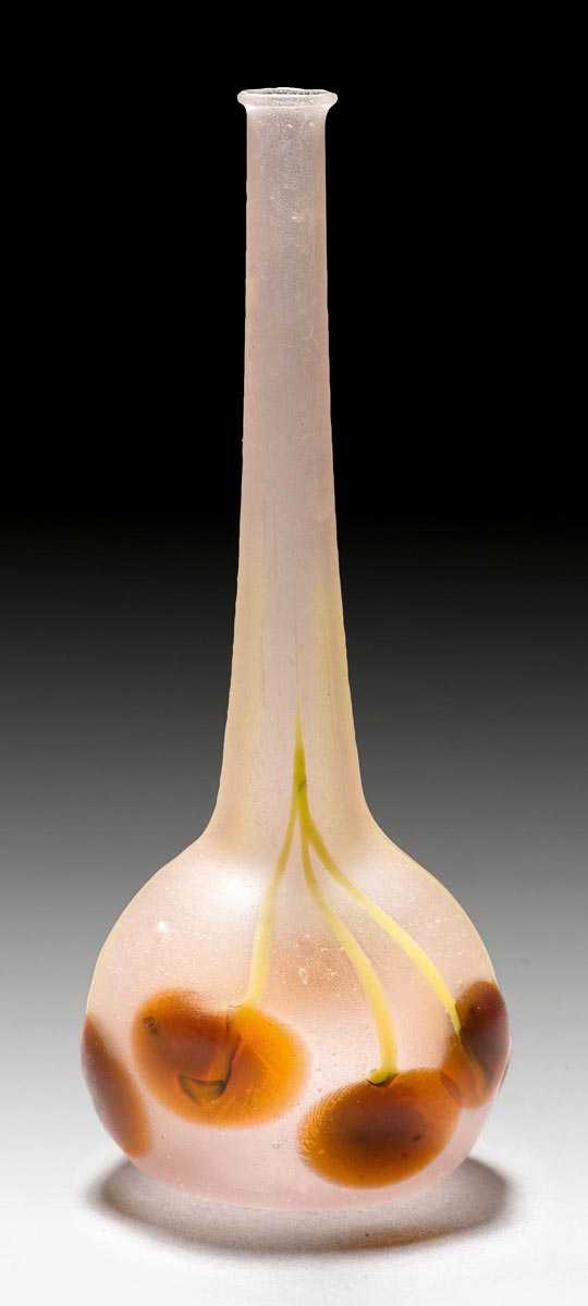 Appraisal: SCHNEIDER VASE BIJOUX BERLUZE circa Acid-polished pink powdered glass H