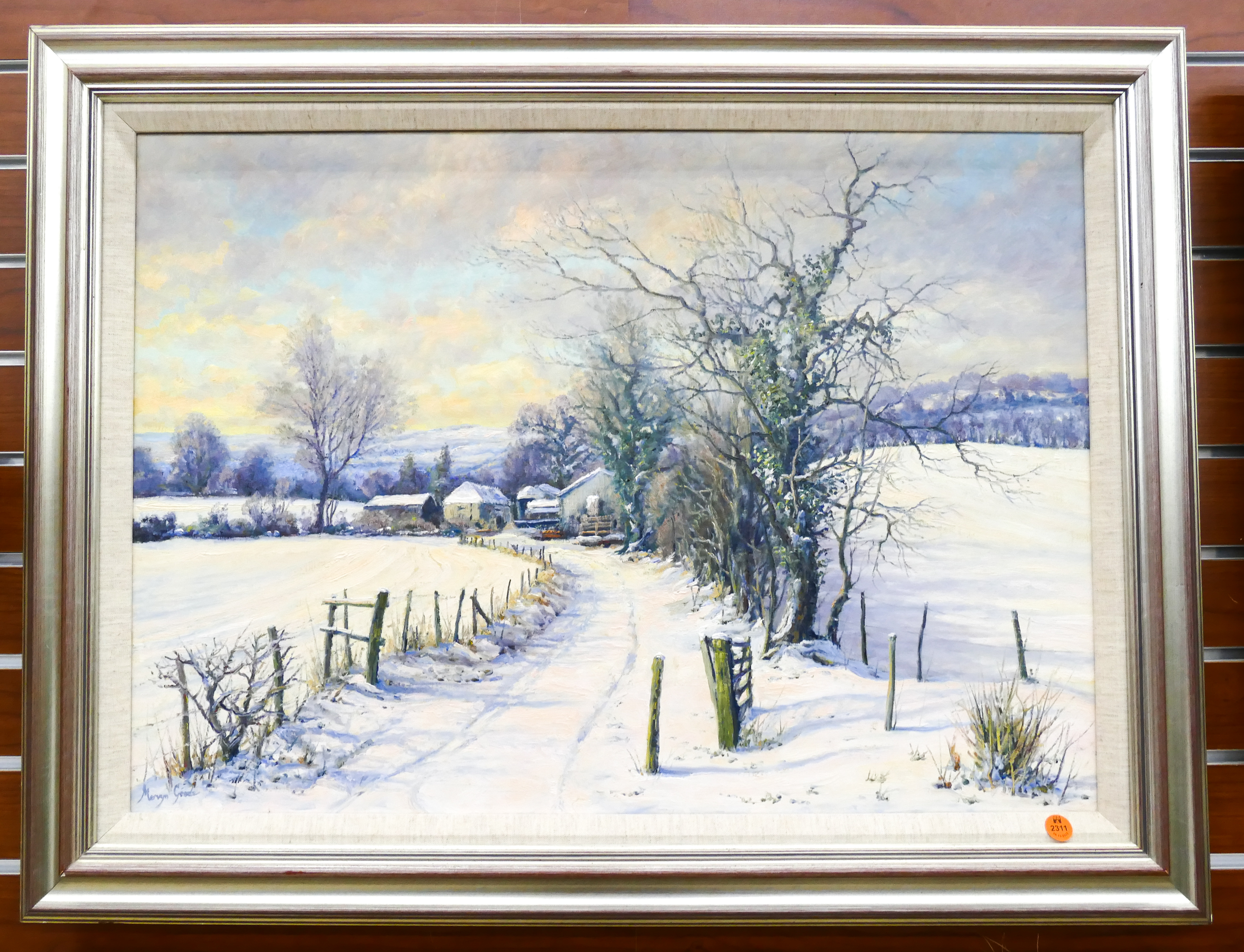 Appraisal: Mervyn Goode b United Kingdom Winter Landscape Oil on Canvas