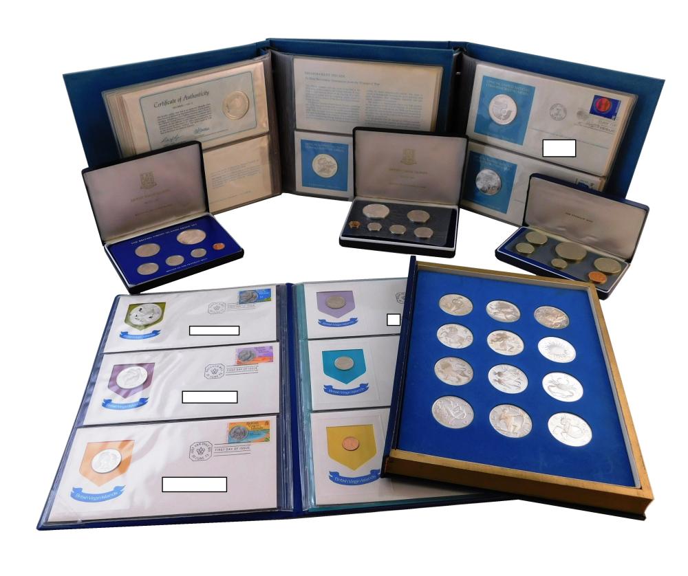 Appraisal: SILVER Four albums and three cased sets of sterling medals