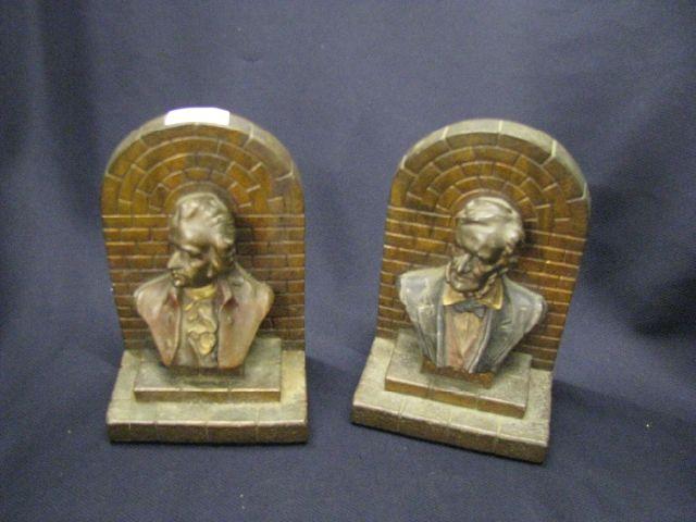 Appraisal: Pair of figural Bronzed Bookends Mozart Wagner