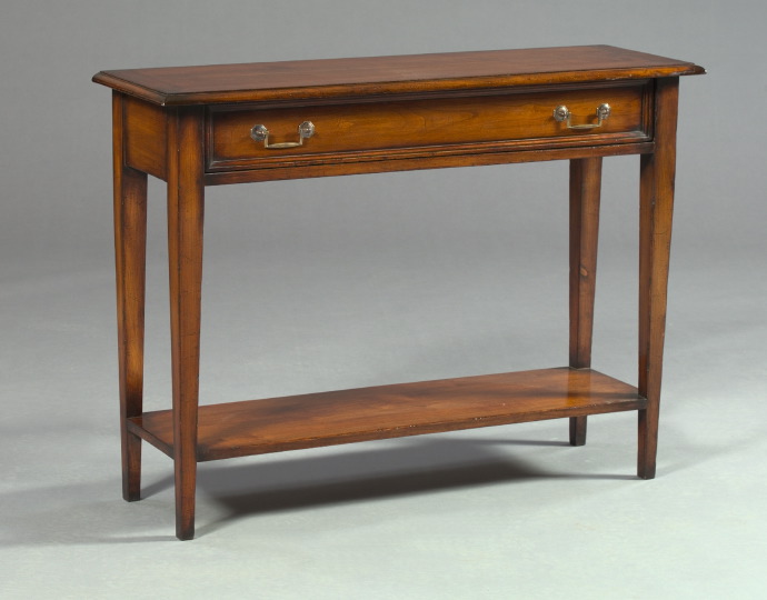 Appraisal: George III-Style Fruitwood Oblong Side Table of narrow proportion the