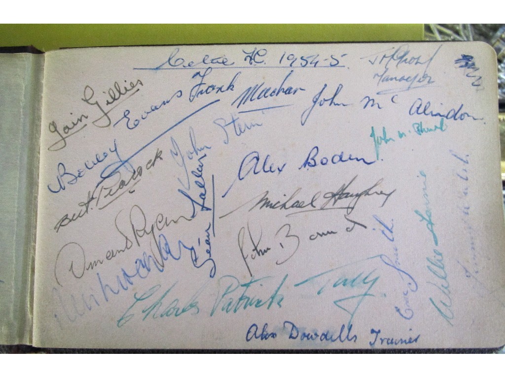 Appraisal: Album of soccer autographs Kilmarnock Celtic - Bobby Lennox Bobby