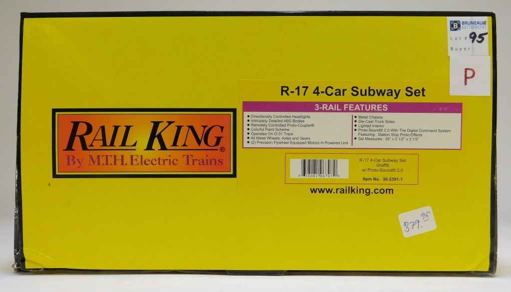 Appraisal: RAIL KING R- CAR GRAFFITI SUBWAY TRAIN SET Item no