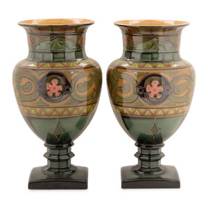 Appraisal: A Pair of Royal Bonn Pottery Vases Early th Century