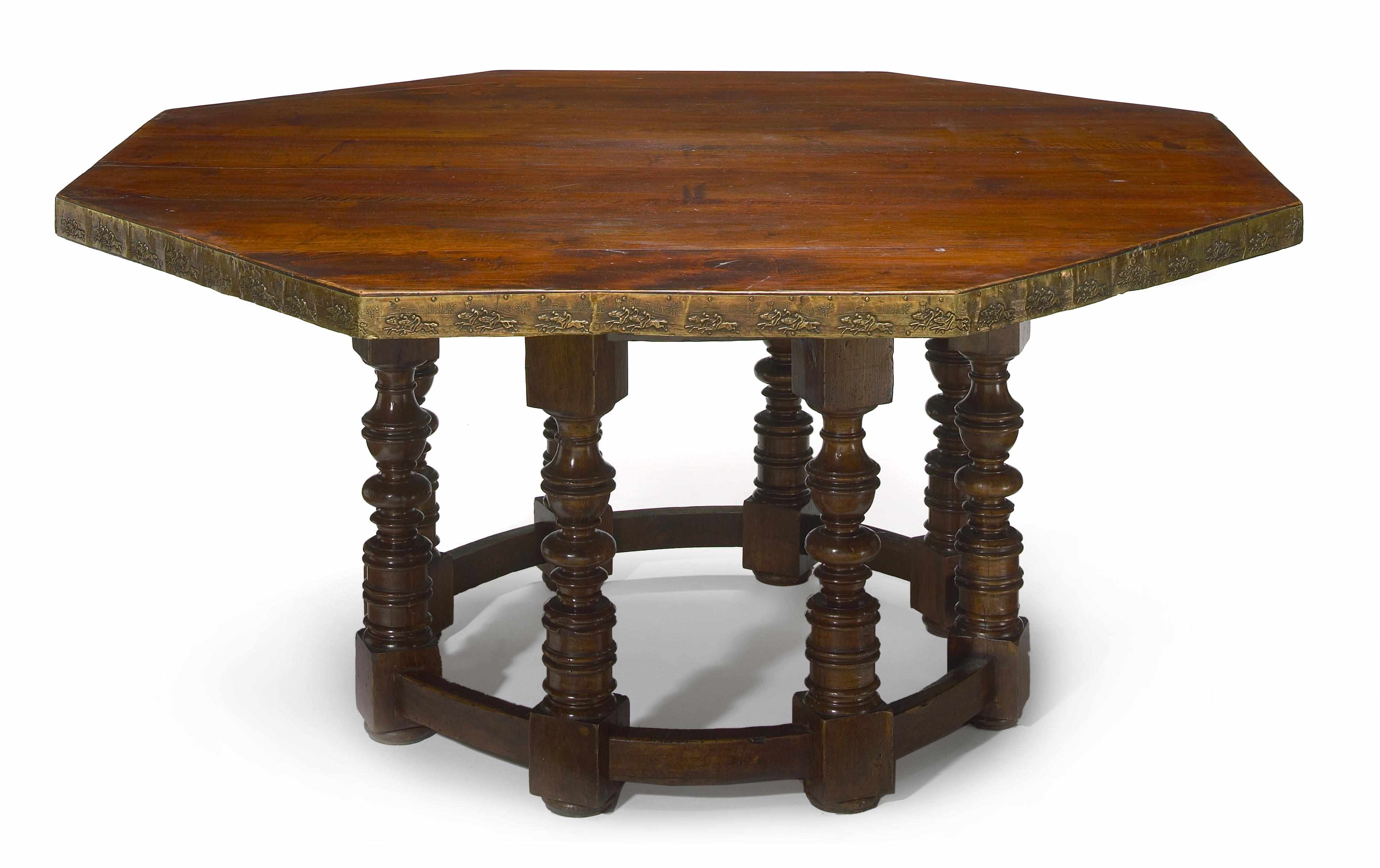 Appraisal: An Italian Baroque style walnut center table th century The