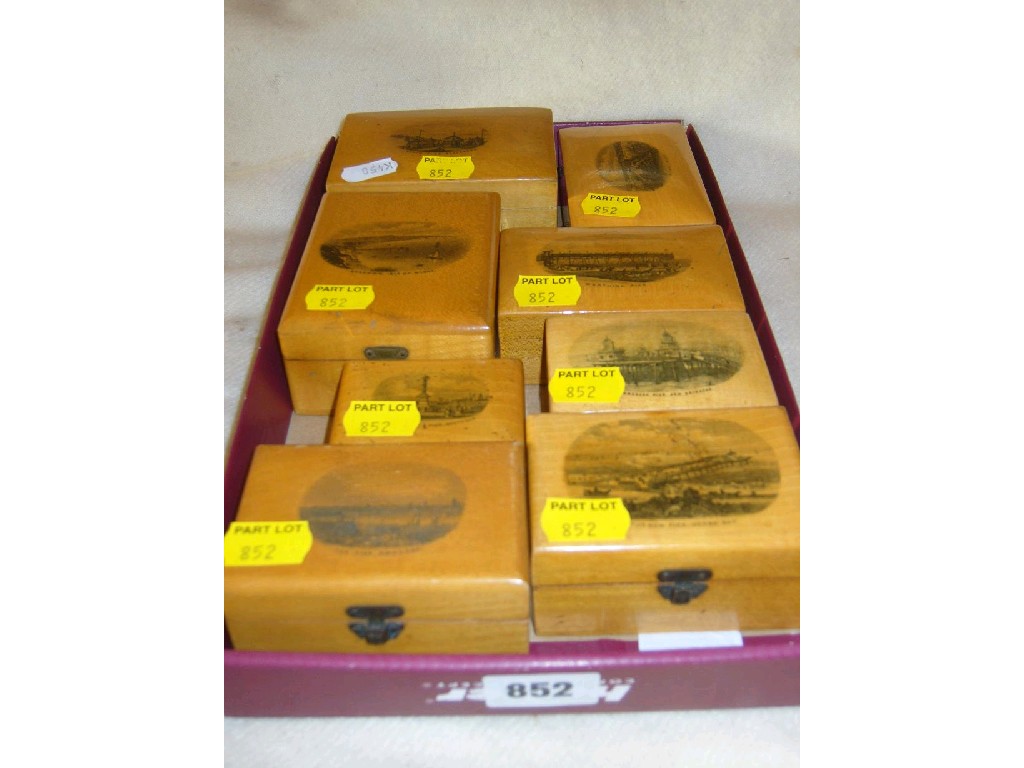 Appraisal: A collection of Mauchline ware comprising eight boxes - all