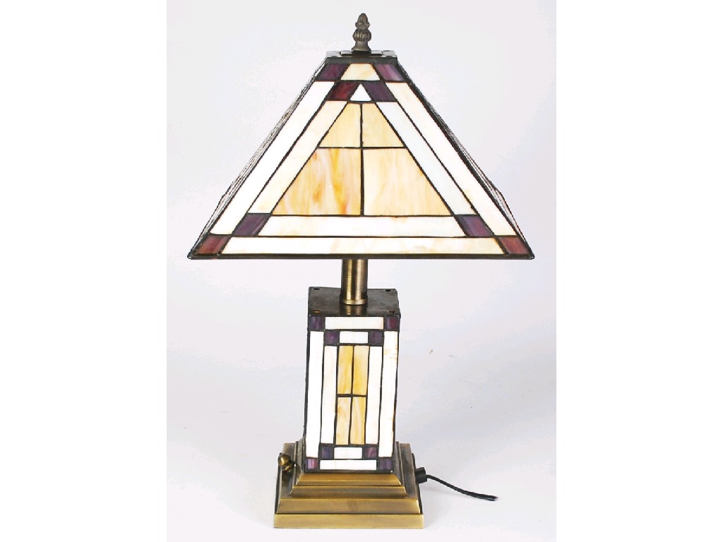 Appraisal: REPRODUCTION BRONZED METAL AND MARBLED GLASS TABLE LAMP BASE and