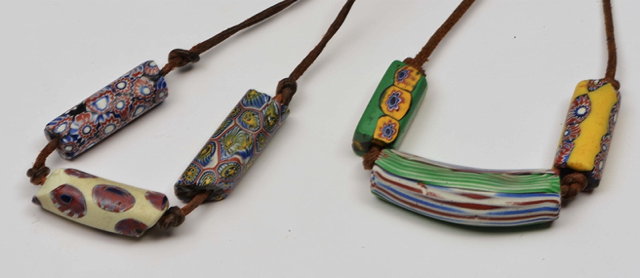 Appraisal: AN AFRICAN BEAD NECKLACE with three traded Venetian glass beads