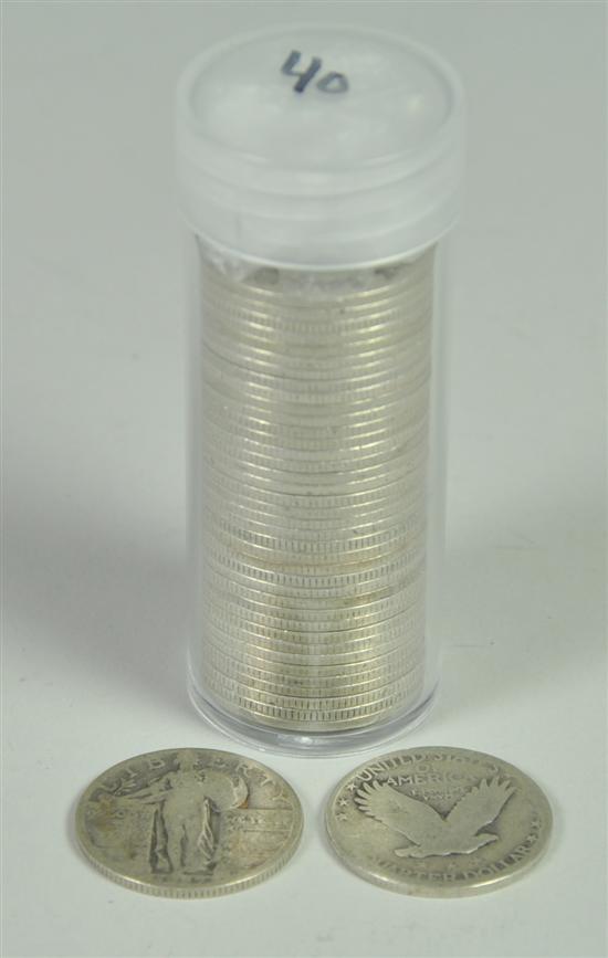 Appraisal: Roll of Mixed Date Standing Liberty Quarters Dates range -