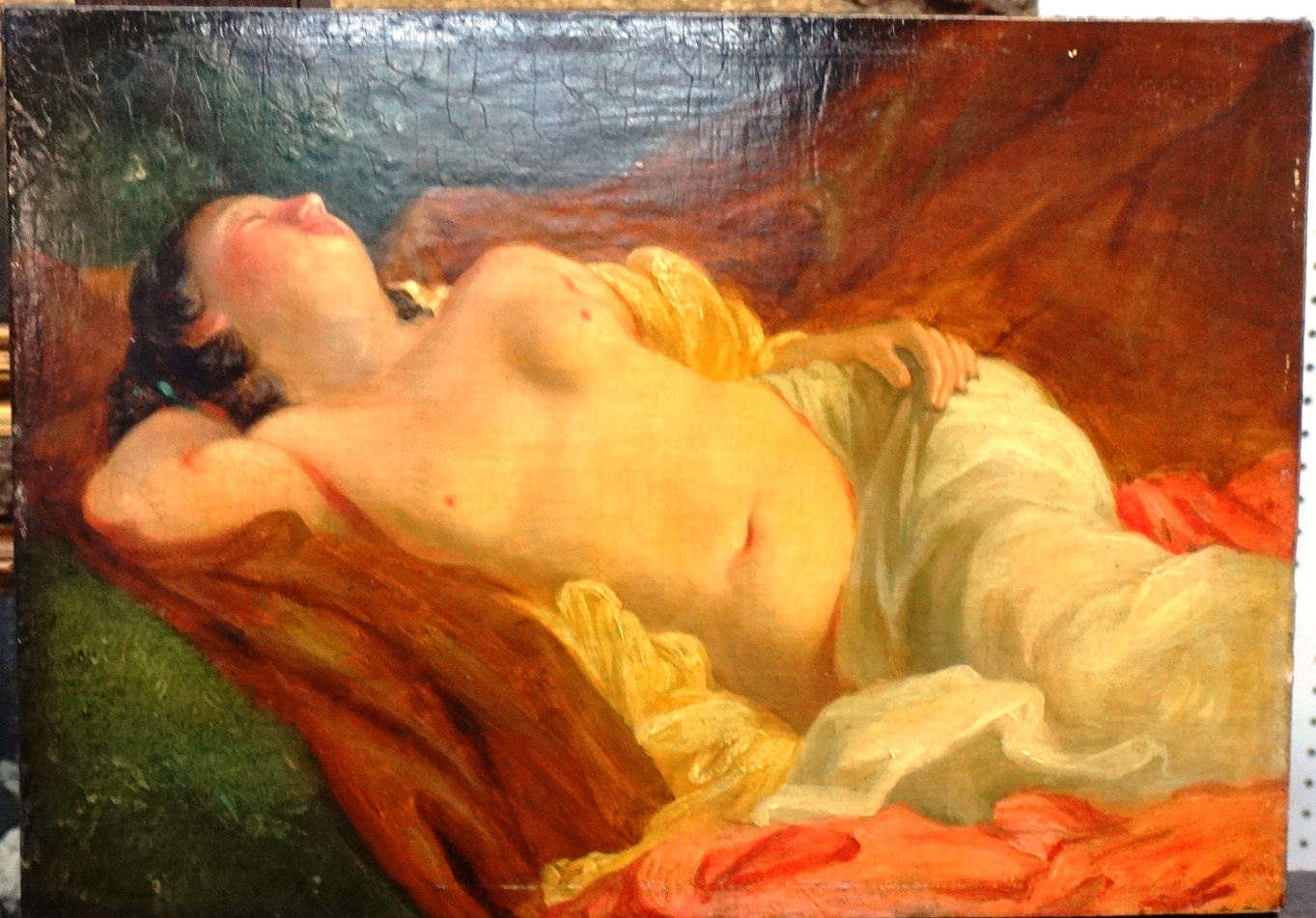 Appraisal: G A Glover th century Reclining nude oil on panel