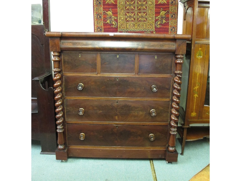 Appraisal: Victorian mahogany ogee chest of drawers