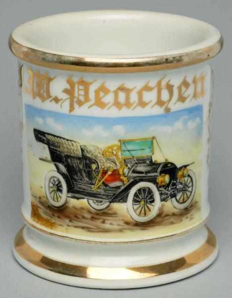 Appraisal: Open Air Automobile Shaving Mug Gilt name J W Pearben