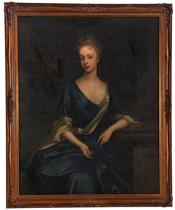 Appraisal: British School Portrait th century or style Woman in a