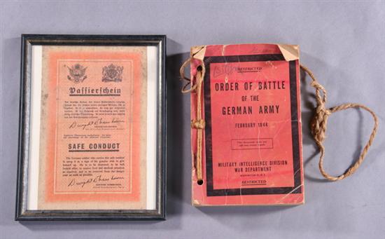 Appraisal: FRAMED SAFE CONDUCT PASS FOR GERMAN SOLDIER - Signed twice