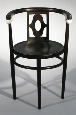 Appraisal: A Secessionist painted bentwood armchair in the style of Josef